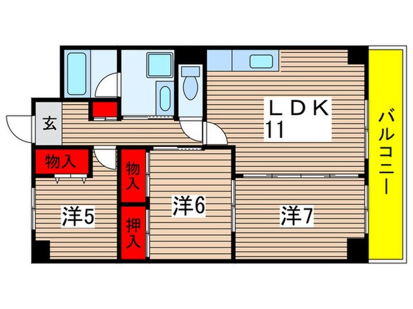 エクセルハイム城山の物件間取画像